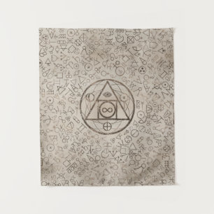 Alchemical Muster 3 des Steinsymbols des Wandteppich