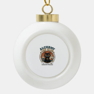 Alchemie-Katze Katzenliebhaber-Geschenk - Alchemie Keramik Kugel-Ornament