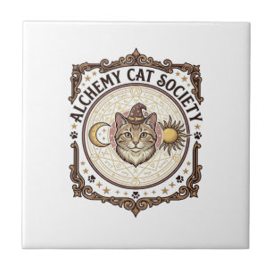 Alchemie-Katzengesellschaft Katzen-Alchemie Vintag Fliese