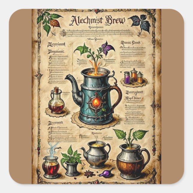 Alchemist Brew Quadratischer Aufkleber (Vorderseite)