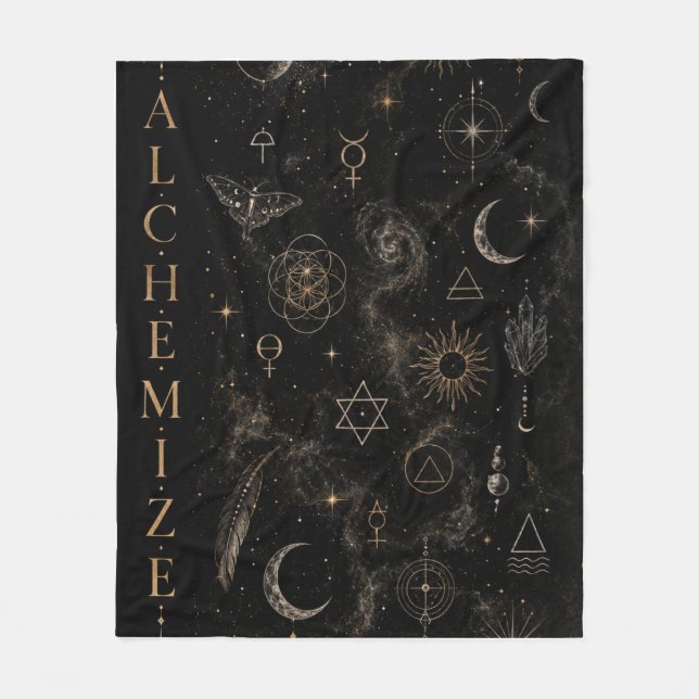 Alchemist Collage Minimalist Fleecedecke (Vorderseite)