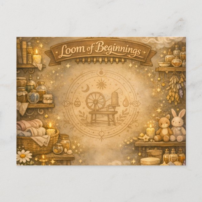 Alchemisten-Kinderzimmer Feiertagspostkarte (Vorderseite)