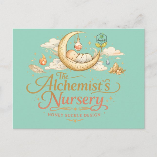 Alchemisten-Kinderzimmer Feiertagspostkarte (Vorderseite)