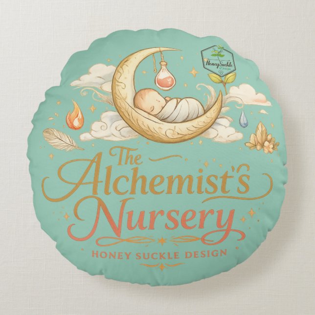 Alchemisten-Kinderzimmer Rundes Kissen (Vorderseite)