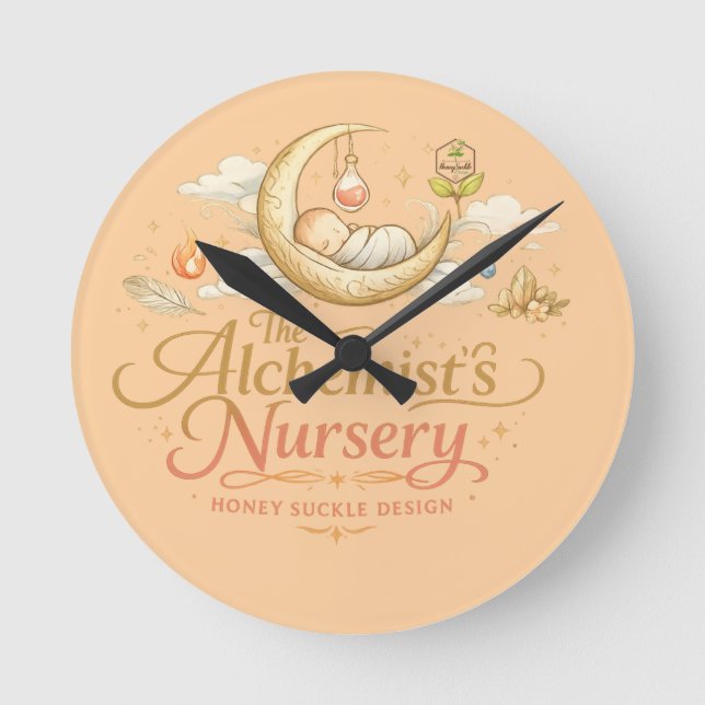 Alchemistens Kinderzimmer Runde Wanduhr (Vorderseite)