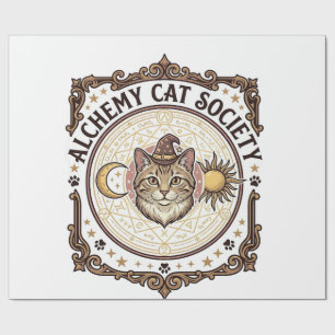 Alchemy Cat Society Katzenalchemie Vintage-Vektor Geschenkpapier