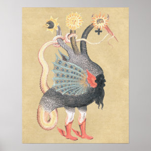 Alchemy Dragon Magical Symbol Poster