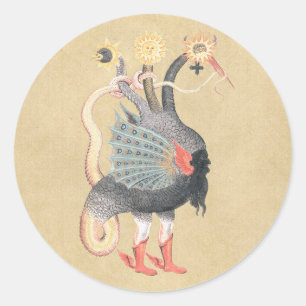 Alchemy Dragon Symbol Runder Aufkleber