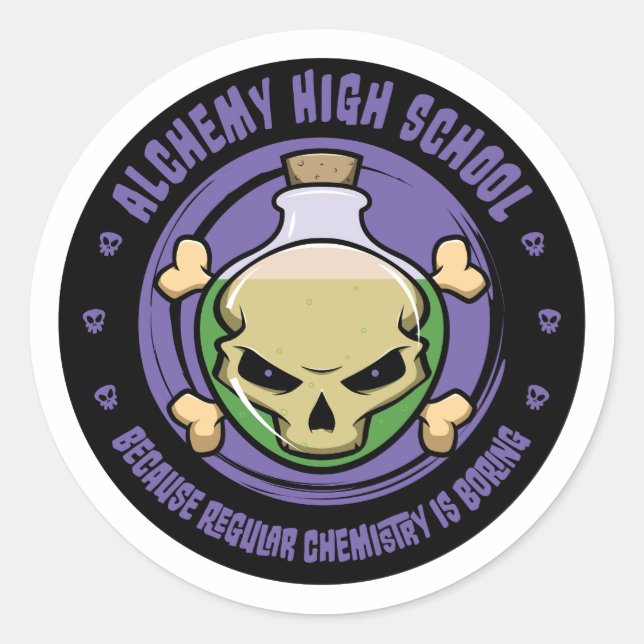Alchemy High School Funny Chemistry Sticker (Vorderseite)