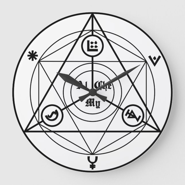 Alchemy Manifesto Große Wanduhr (Vorderseite)