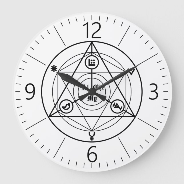 Alchemy Manifesto Große Wanduhr (Vorderseite)