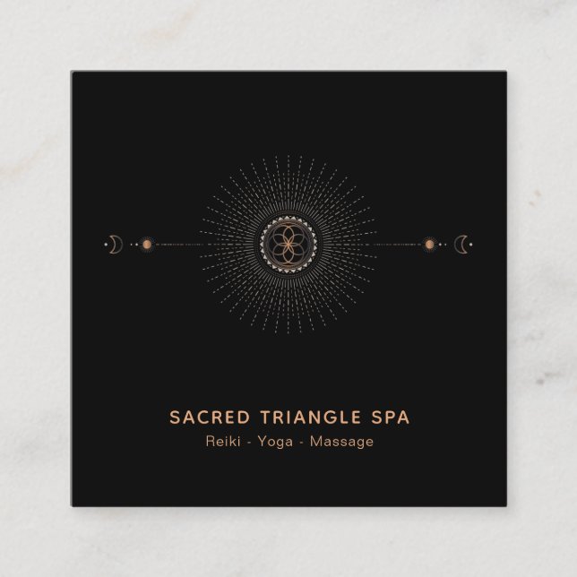 *~* Alchemy Shaman Sacred Geometry Mandala Moon Quadratische Visitenkarte (Vorderseite)