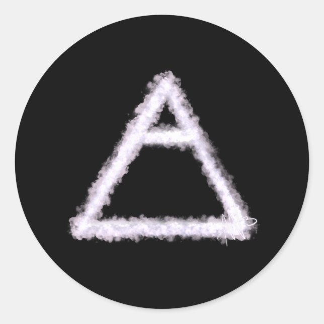 Alchemy-Symbol für Breezy Air Element Runder Aufkleber (Vorderseite)