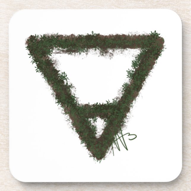 Alchemy-Symbol für Rocky Earth-Element Getränkeuntersetzer (Vorderseite)