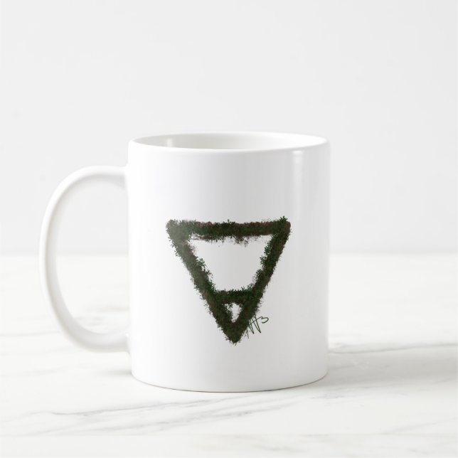 Alchemy-Symbol für Rocky Earth-Element Kaffeetasse (Links)