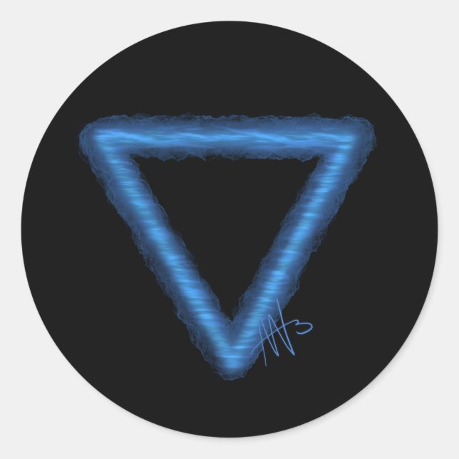 Alchemy-Symbol für Wavy Water Element Runder Aufkleber (Vorderseite)