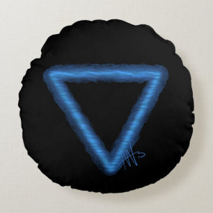 Alchemy-Symbol für Wavy Water Element Rundes Kissen