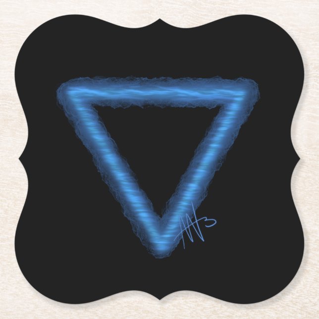 Alchemy-Symbol für Wavy Water Element Untersetzer (Vorderseite)