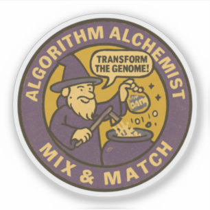 Alchimie der genetischen Transmutation am Arbeitsp Aufkleber