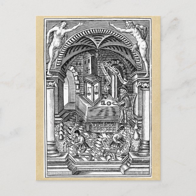 Alchimie des Mittelalters und Stein der Weisen Postkarte (Vorderseite)