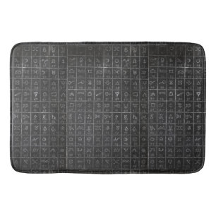 Alchimie-Symbol-schwarze Tafel-Tafel Badematte