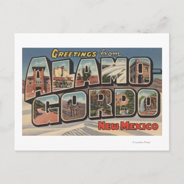Alcirordo, New Mexico - Große Briefmarkenszenen Postkarte (Vorderseite)
