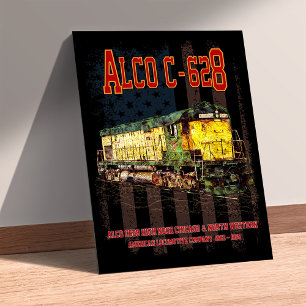 Alco C-628 Diesel Locomotive und amerikanische Fla Fotodruck