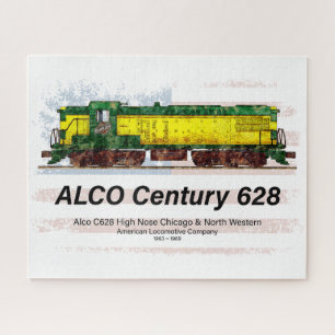 Alco C-628 Diesel Locomotive und amerikanische Fla Puzzle