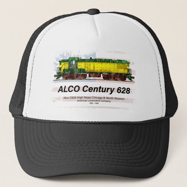 Alco C-628 Diesel Locomotive und amerikanische Fla Truckerkappe (Vorderseite)