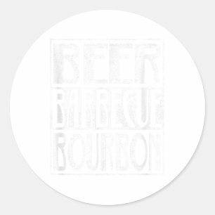 Alcohol Beer Smoke Grill Pork Barbeque Bourbon Gri Runder Aufkleber