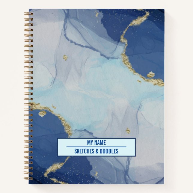 Alcohol blue ink Notebook Notizbuch (Vorderseite)