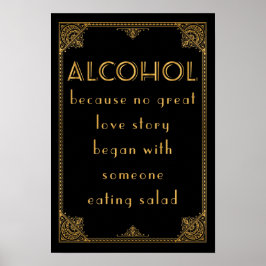 ALCOHOL Drinks Bar Gatsby inspiriert Hochzeitszeic Poster