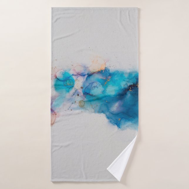 Alcohol Ink Art. Abstrakte Malerei. Alkoholtink ba Badehandtuch (Badehandtuch)