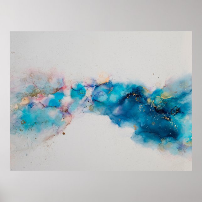 Alcohol Ink Art. Abstrakte Malerei. Alkoholtink ba Poster (Vorne)