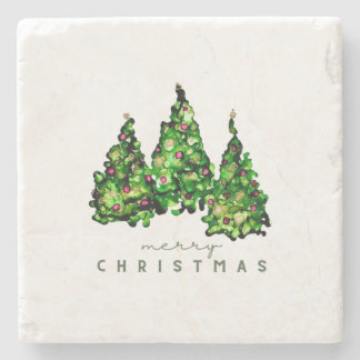 Alcohol Ink Design Christmas Tree Coasters Steinuntersetzer