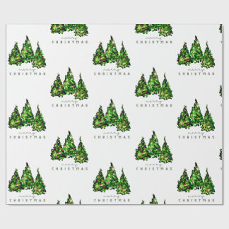 Alcohol Ink Design Christmas Tree Gift Wrap Geschenkpapier