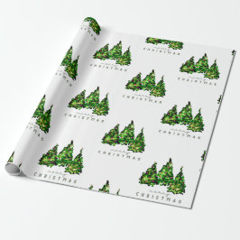 Alcohol Ink Design Christmas Tree Gift Wrap Geschenkpapier