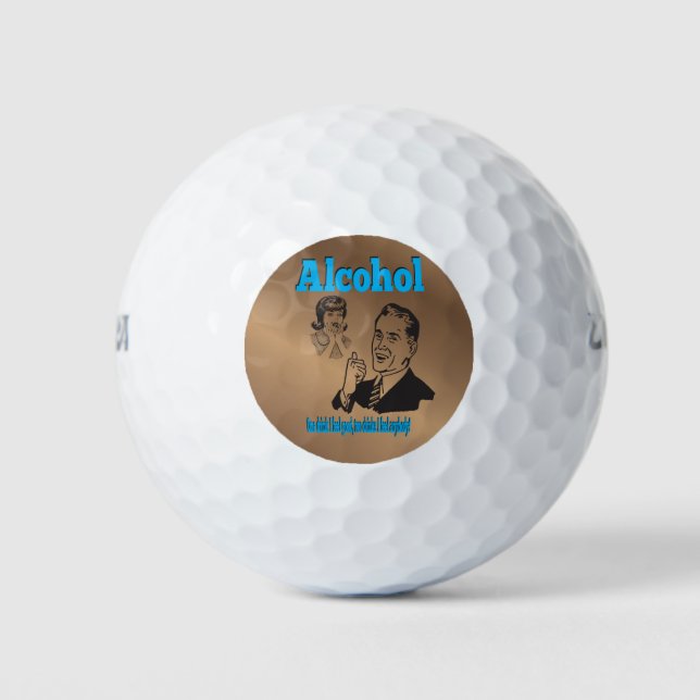 Alcohol Spaß Gag Jokester Golfball (Vorderseite)
