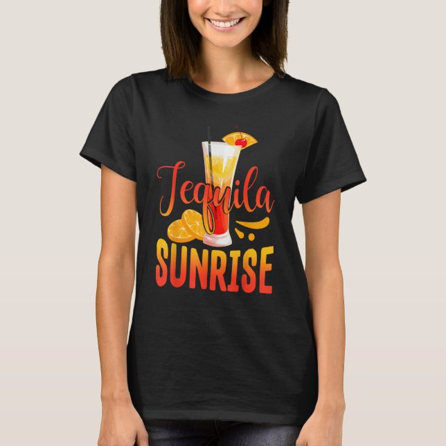 Alcohol  Tequila Sunrise Cocktail Adult Holiday T-Shirt (Vorderseite)