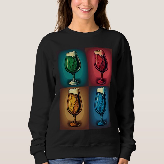 Alcoholic Drinks Enthusiast Pop Style Glasses Of B Sweatshirt (Vorderseite)
