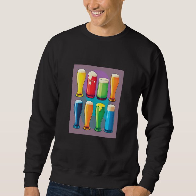 Alcoholic Drinks Enthusiast Pop Style Glasses Of B Sweatshirt (Vorderseite)