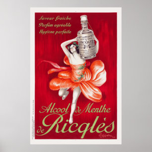 Alcool de menthe de Ricqlès Vintage Poster 1924