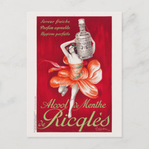 Alcool de menthe de Ricqlès Vintage Poster 1924 Postkarte