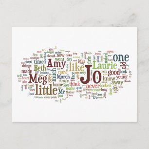 Alcotts kleine Frauen Worte auf der Postkarte