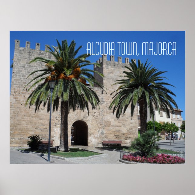 Alcudia Altstadt Szene Mallorca Mallorca Spanien Poster (Vorne)