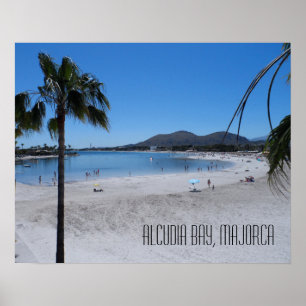 Alcudia Beach and Bay Landschaft Mallorca Spanien Poster