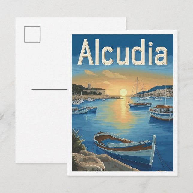 Alcudia Spanien Kunst, Dichtung und Musik Postkarte (Vorne/Hinten)