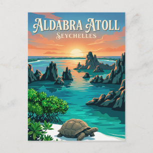Aldabra-Atoll Seychellen Postkarte