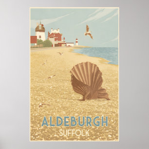 Aldeburgh Suffolk Küsten Reiseplakat Poster