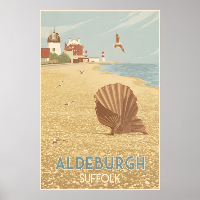 Aldeburgh Suffolk Küsten Reiseplakat Poster (Vorne)